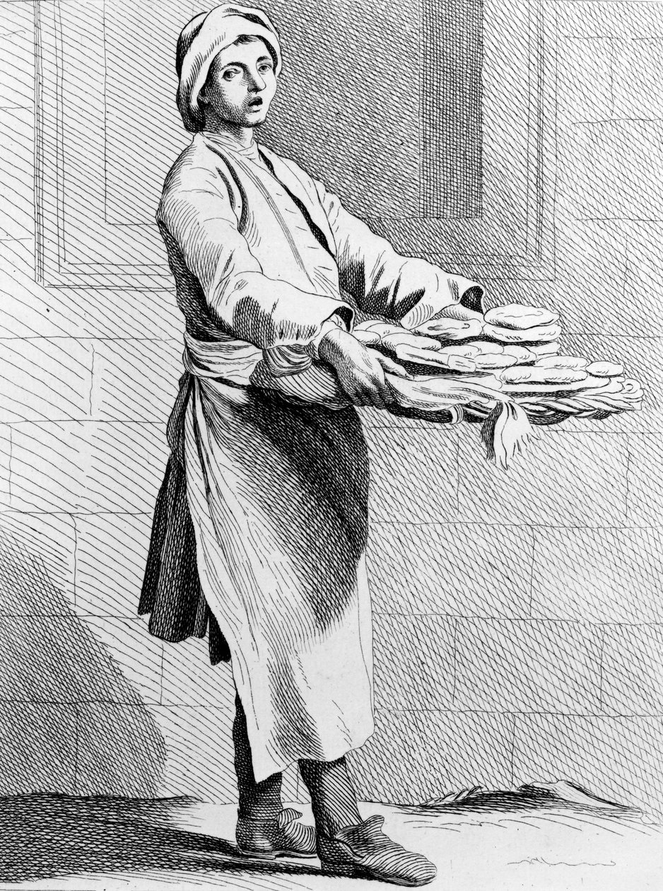 Hot Pies, 1737, Fransız Okulu tarafından kazınmış (18. yüzyıl) by Edmé Bouchardon