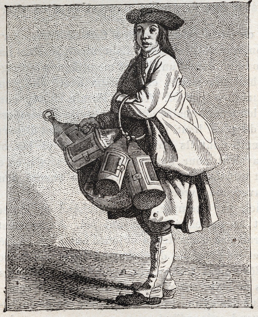 Fener tüccarı - Pepetit metier de Paris (Alt İnsanlarda veya Paris Krizinde alınan çalışmalar) - Edme Bouchardon (1698-1762) tarafından gravür by Edmé Bouchardon