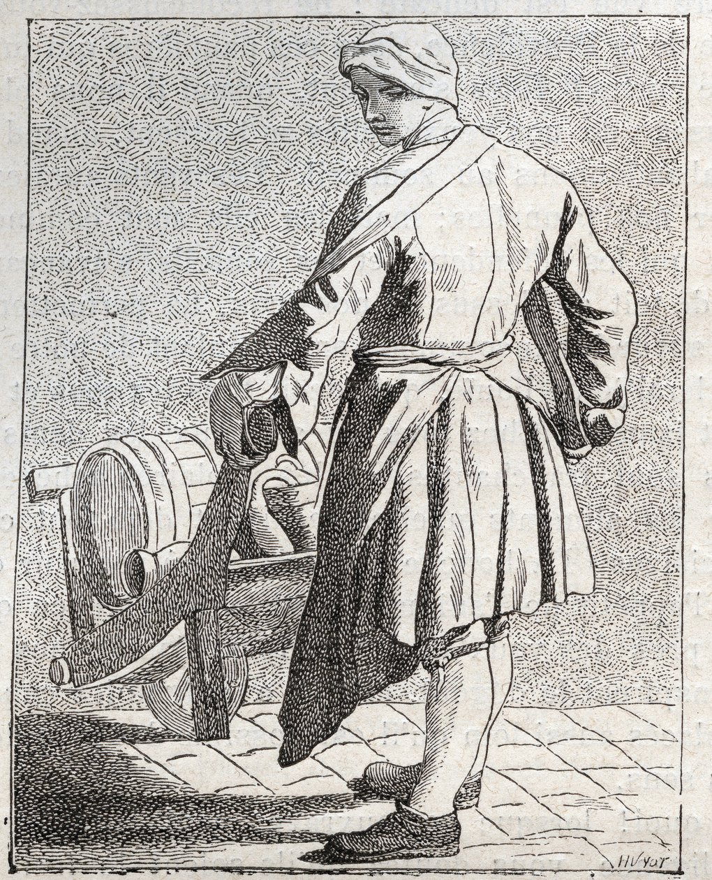 Sirke tüccarı - Pepetit metier de Paris (Aşağı İnsanlarda veya Paris Krizinde alınan çalışmalar) - Edme Bouchardon (1698-1762) tarafından gravür by Edmé Bouchardon