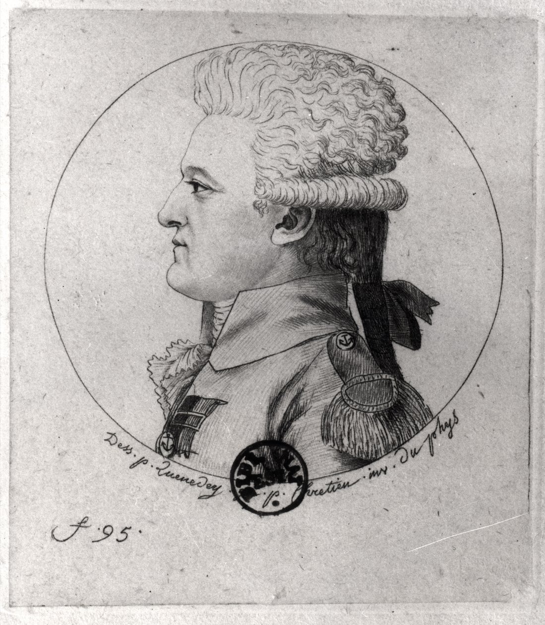 Gilles Louis Chretien (1754-1811) tarafından oyulmuş Pierre Charles de Villeneuve (1763-1806) portresi by Edme Quenedey