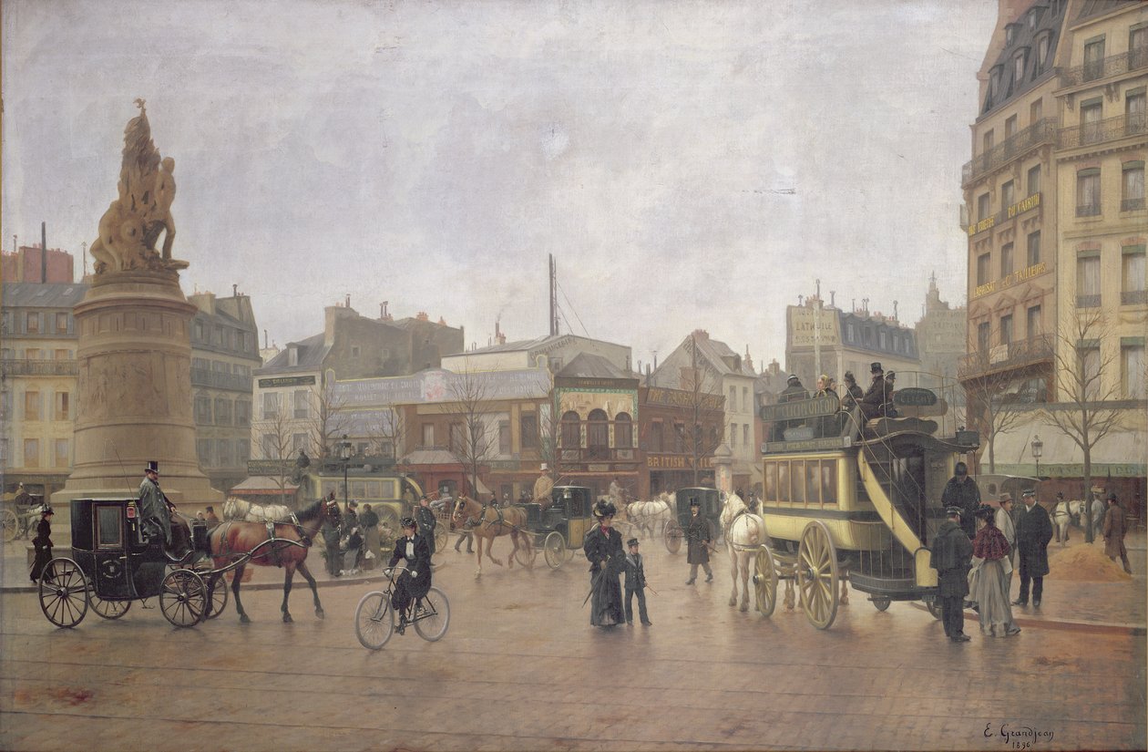 La Place Clichy, Paris, 1896 (ayrıca bkz. 485191) by Edmond Georges Grandjean