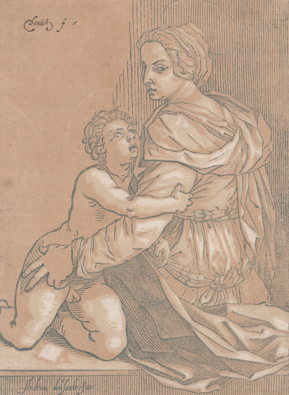 Bakire ve çocuk, ca. 1530. by Edmond Douet