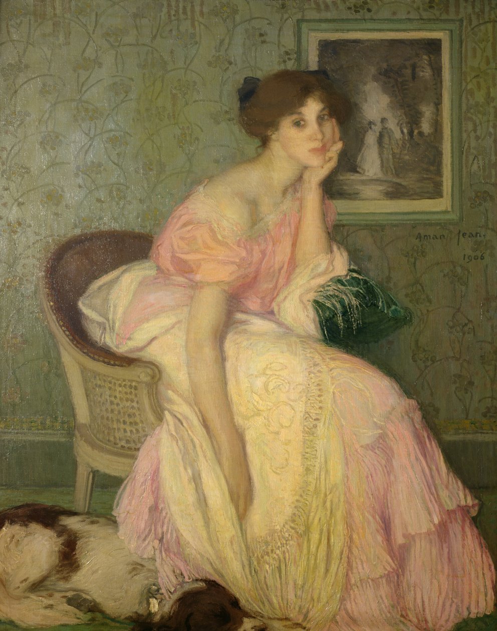 genç bir kızın portresi by Edmond François Aman Jean