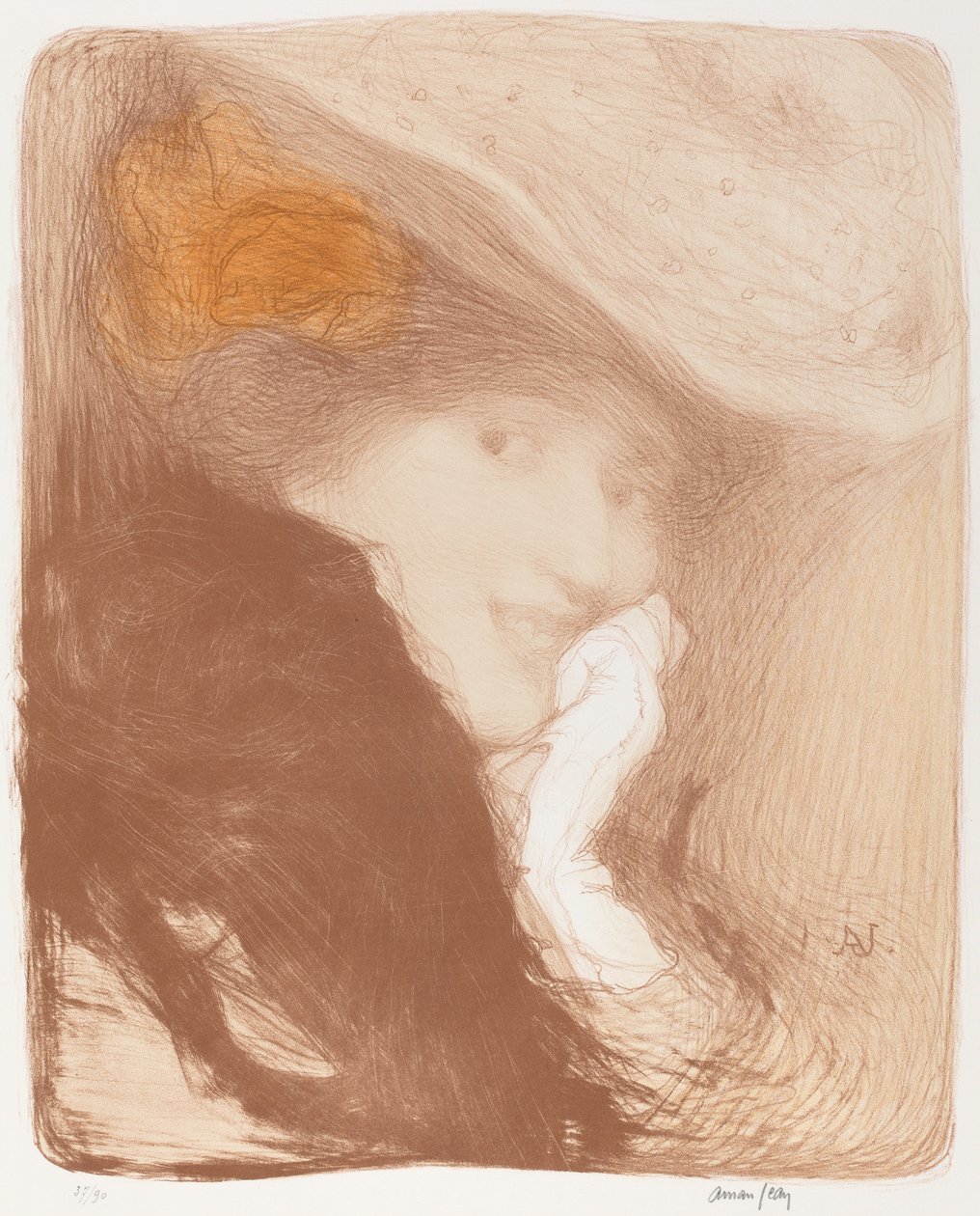 La Rieuse: Madam Albert Besnard, 1897. by Edmond François Aman Jean