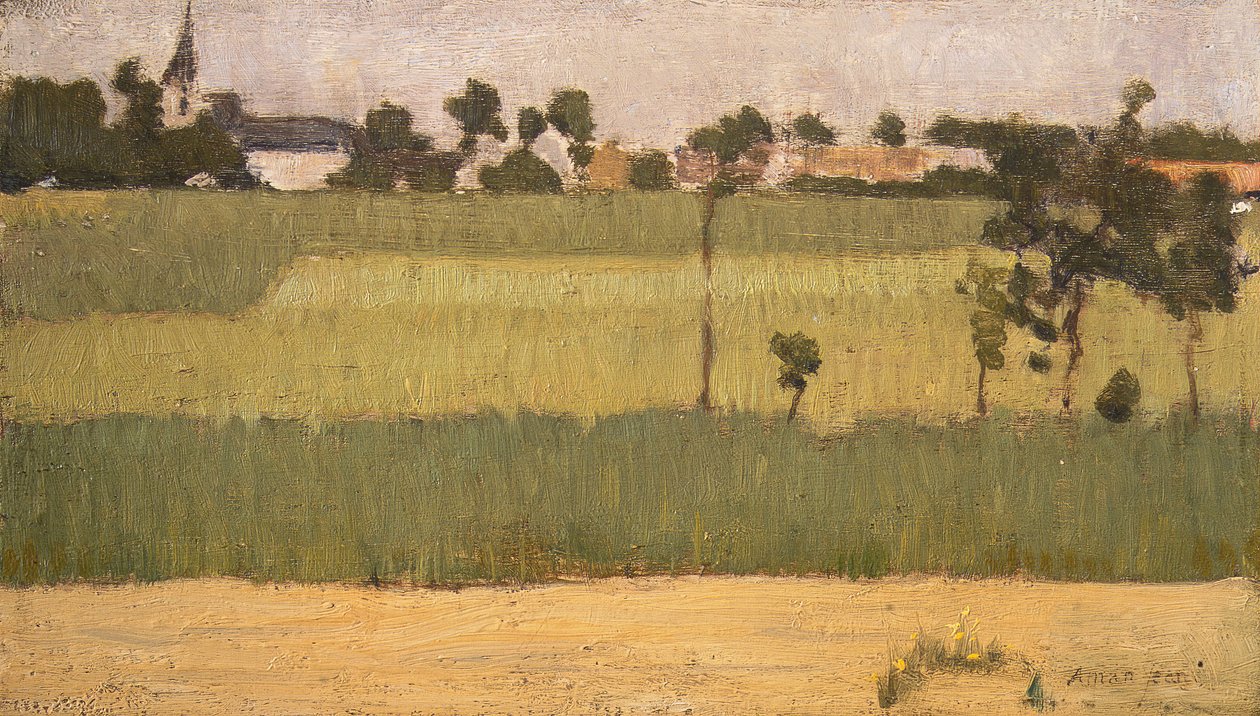 Bir Köyün Etekleri, ca. 1880. by Edmond François Aman Jean