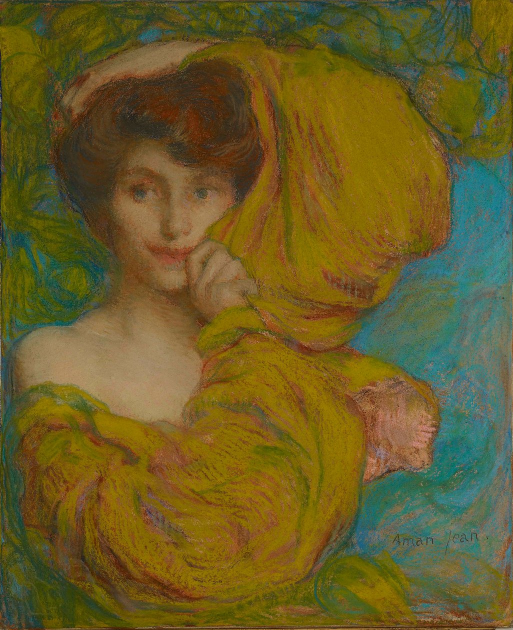 Sarı eşarplı genç kadın, c. 1900. by Edmond François Aman Jean