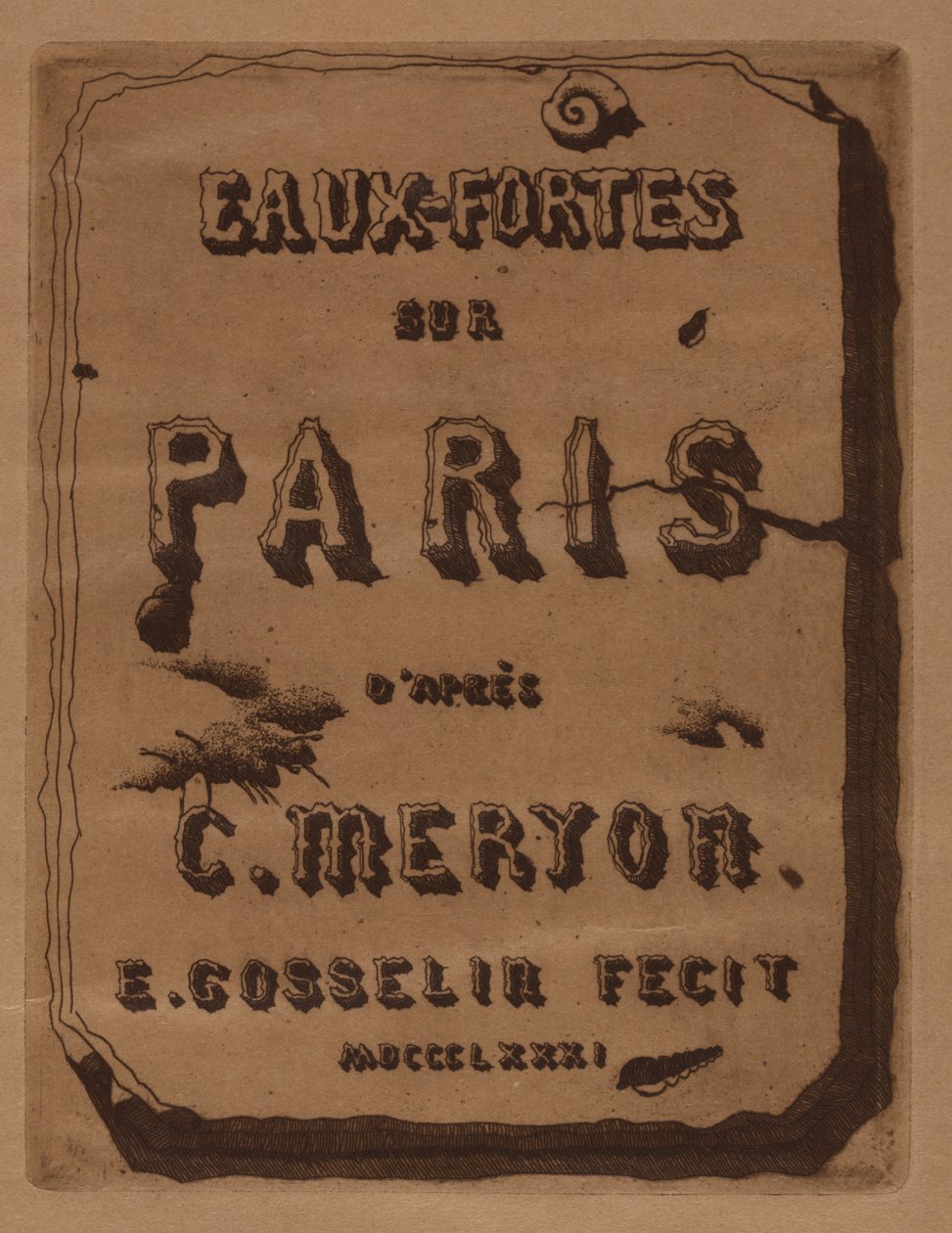 Paris Üzerine Gravürlerin Başlığı: Kapak, 1871. by Edmond Gosselin