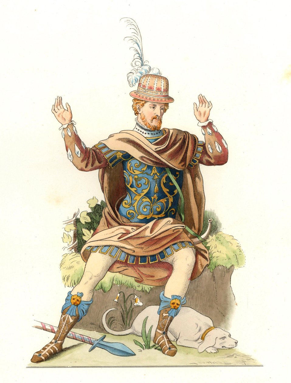 Antika bir kostüm giyen Fransız beyefendi by Edmond Lechevallier Chevignard