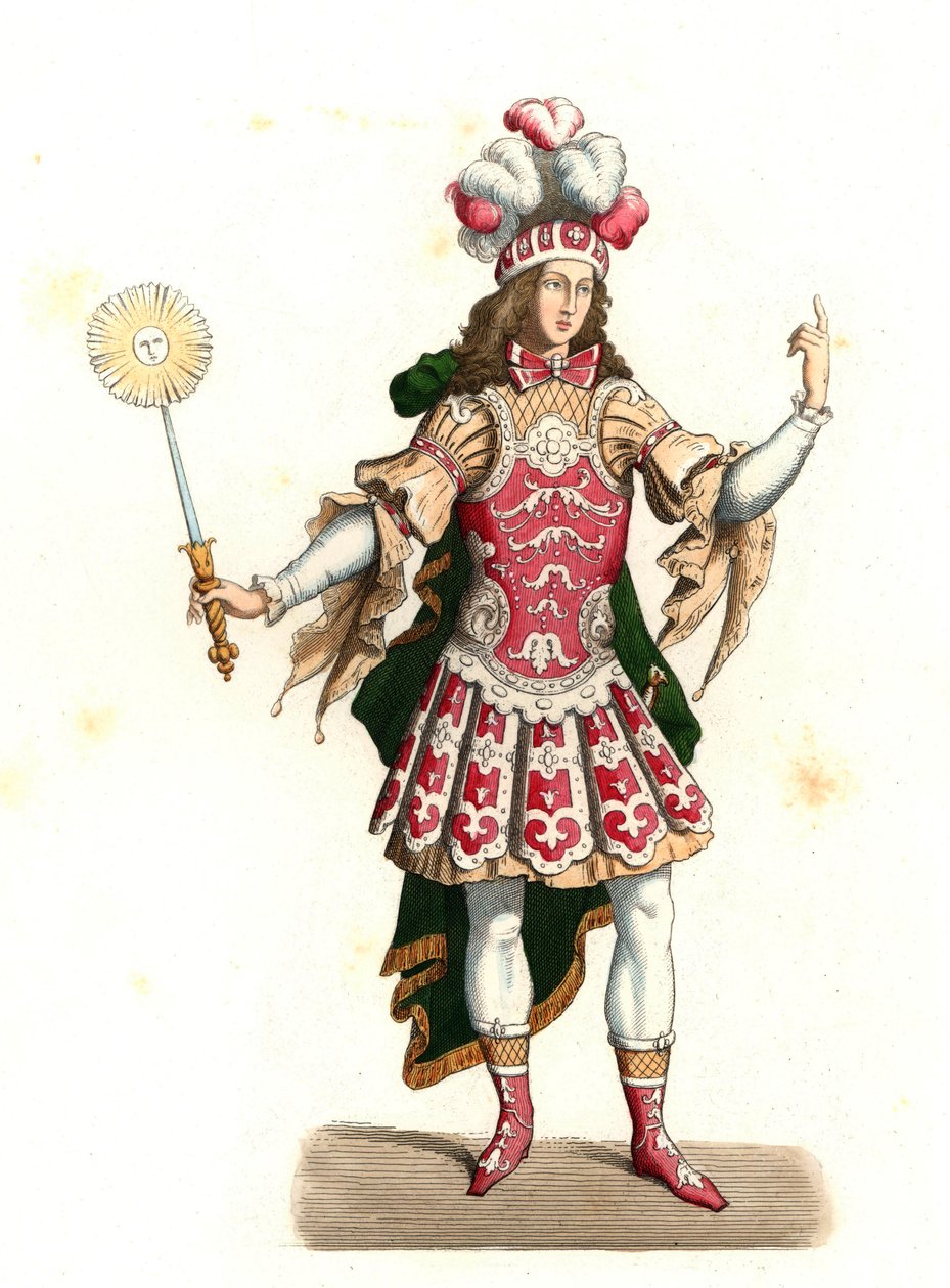 Fransa Kralı XIV.Louis, güneş kralı (1638-1715), dans kostümü içinde by Edmond Lechevallier Chevignard