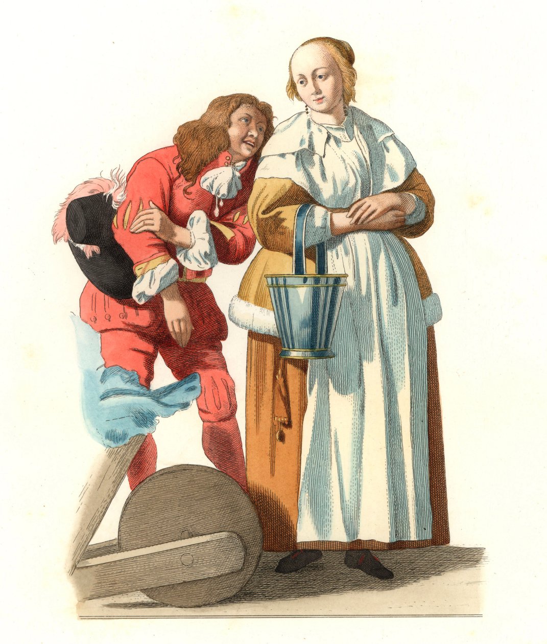 Hollandalı burjuvanın kadını ve bir sayfa by Edmond Lechevallier Chevignard