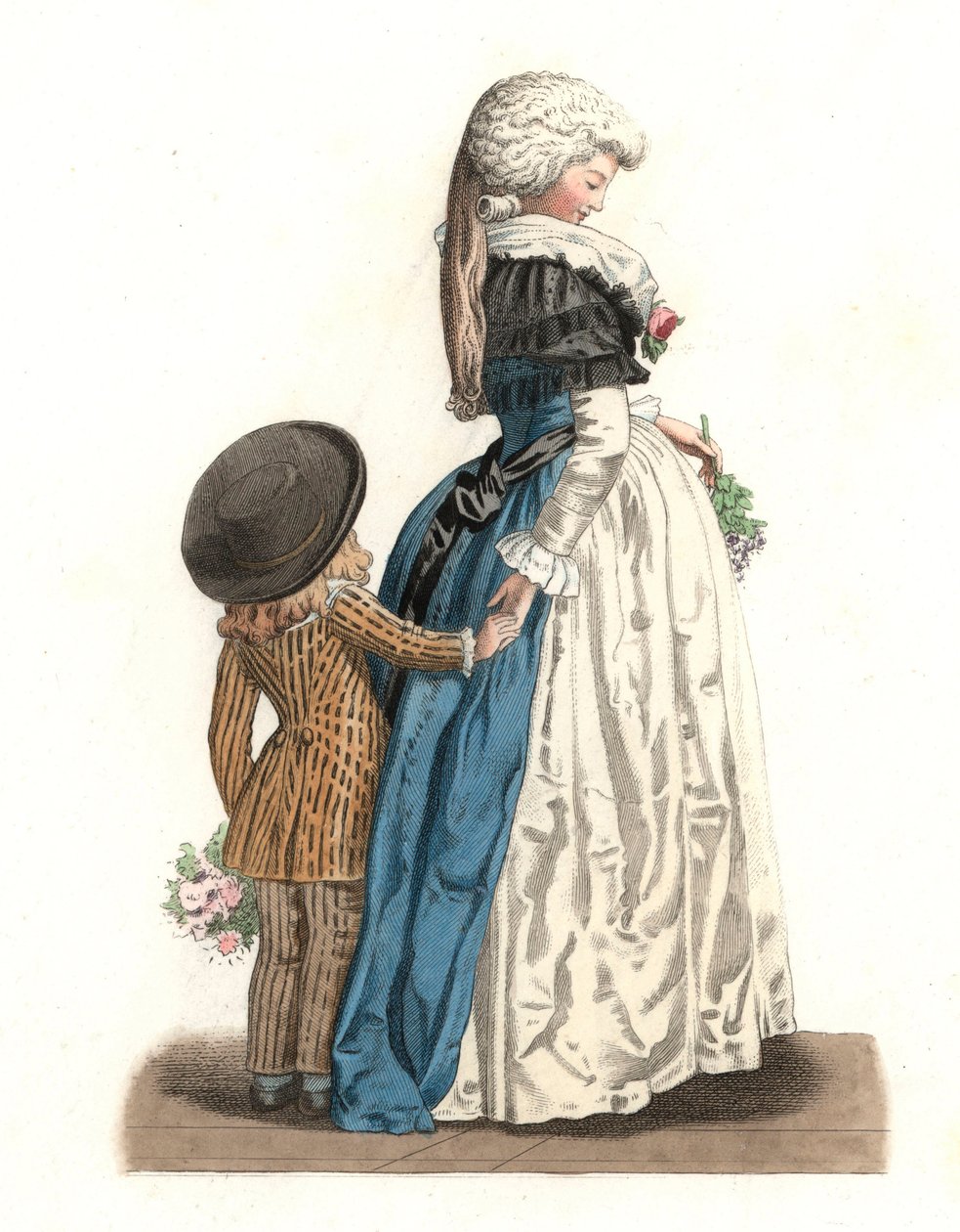 Küçük bir çocuk ile genç Fransız kadın by Edmond Lechevallier Chevignard
