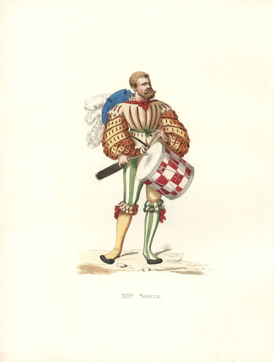 Alman askeri davulcu by Edmond Lechevallier Chevignard