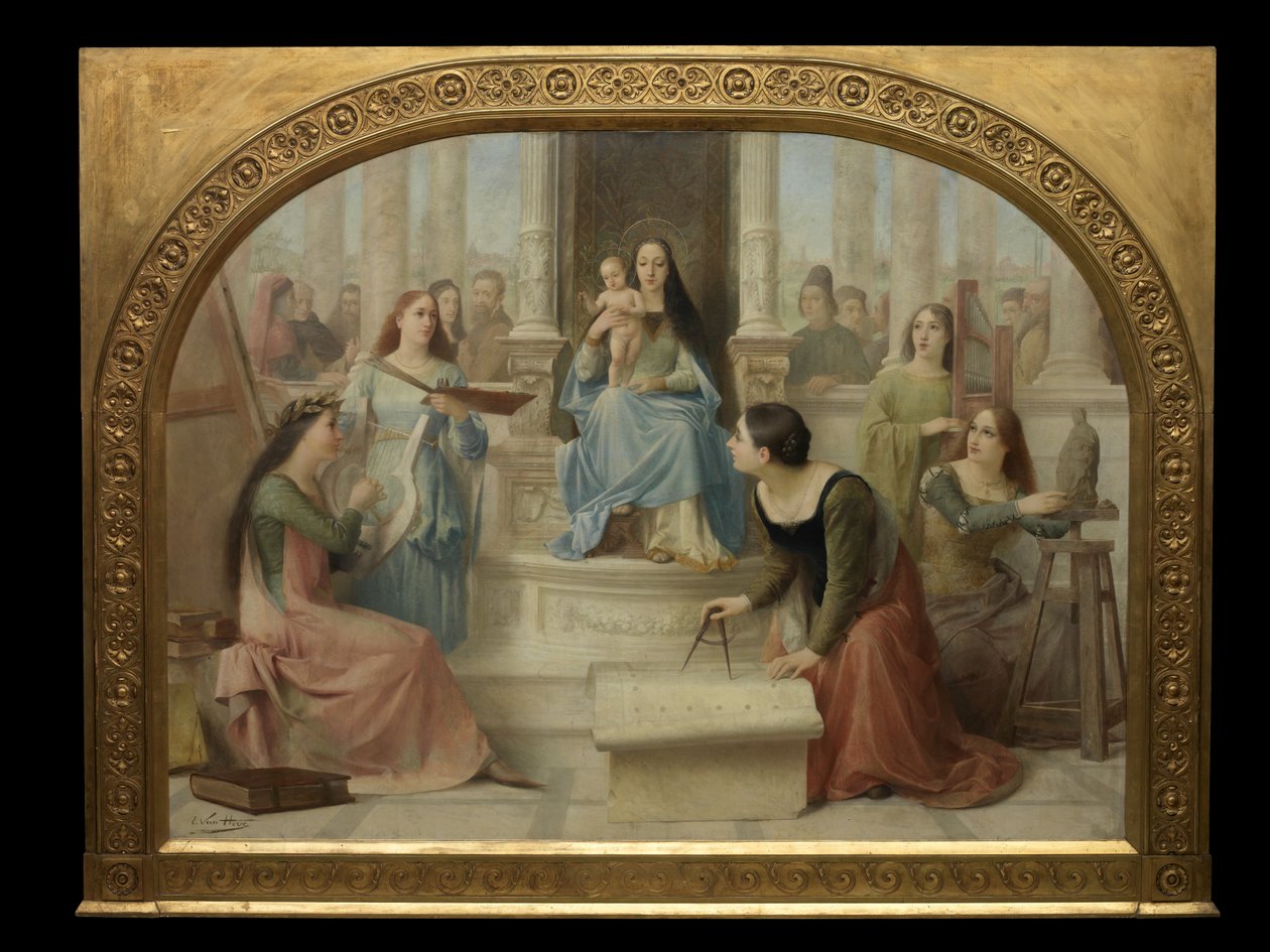 Sanata İlham Veren Bakire (tuval üzerine yağlıboya) by Edmond Theodor van Hove
