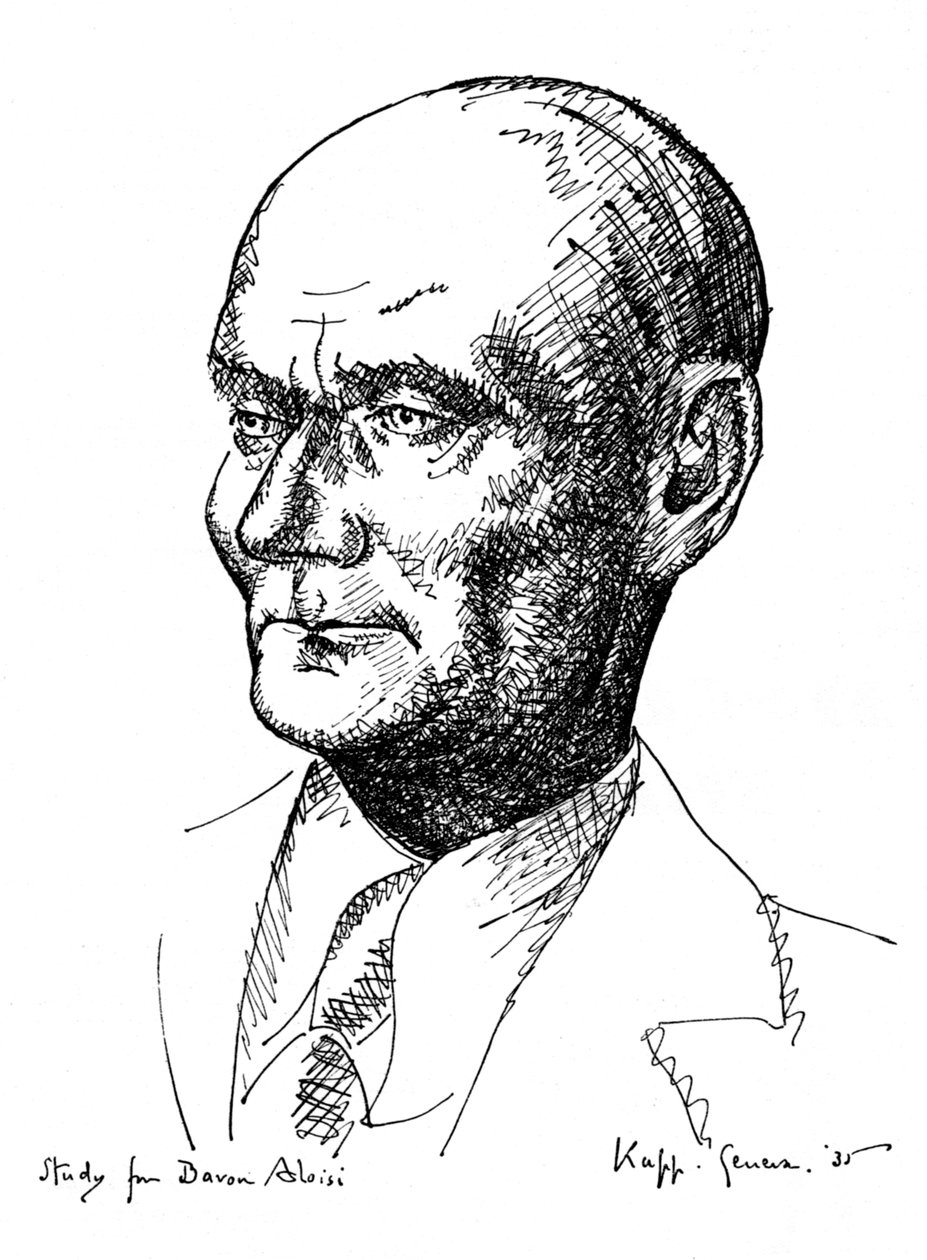 İtalyan devlet adamı Baron Aloisi için çalışma, 1935 by Edmond Xavier Kapp
