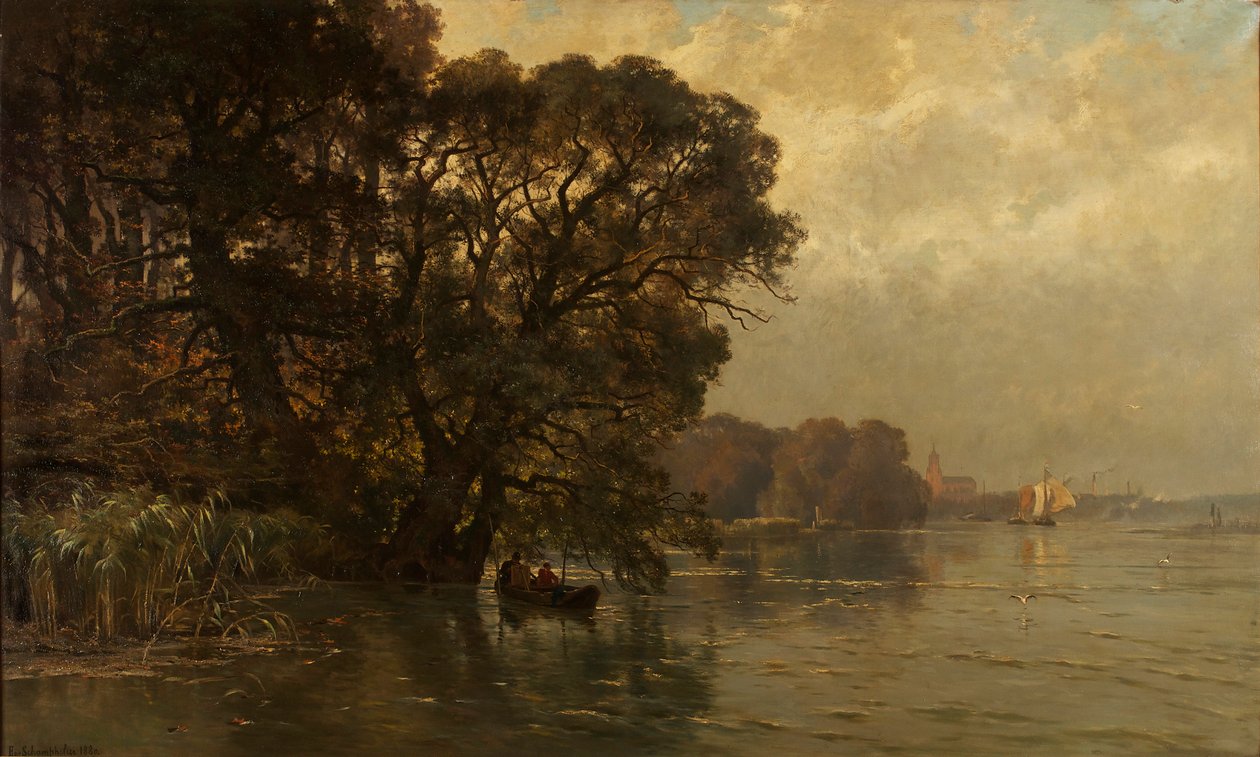 Wetteren yakınlarındaki Scheldt (Belçika) by Edmond de Schampheleer