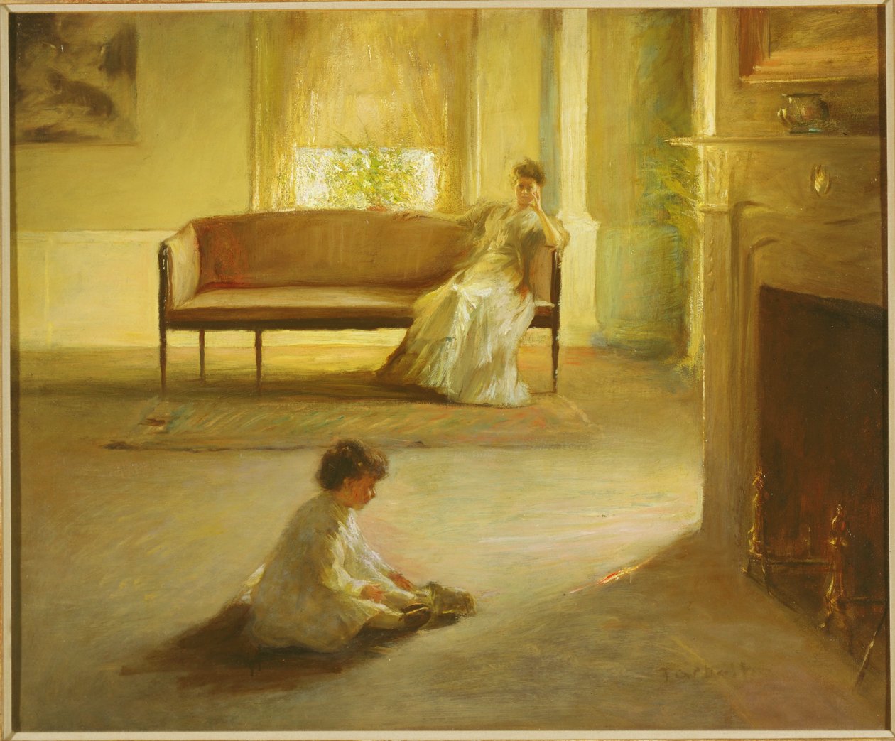 anne ve çocuk ile iç by Edmund Charles Tarbell
