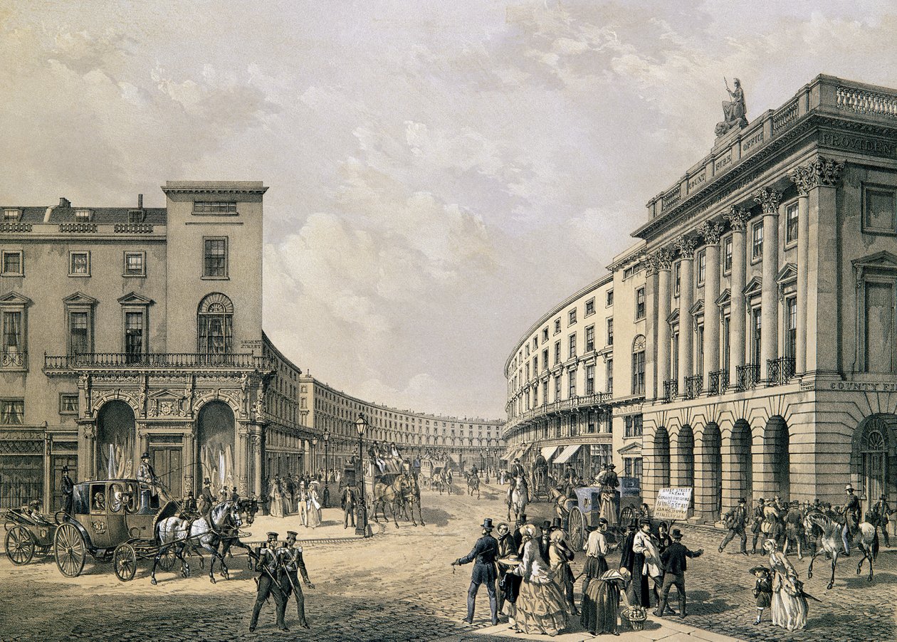 Çeyrek, Regent Caddesi, pub. 1852 (litografi) by Edmund Walker