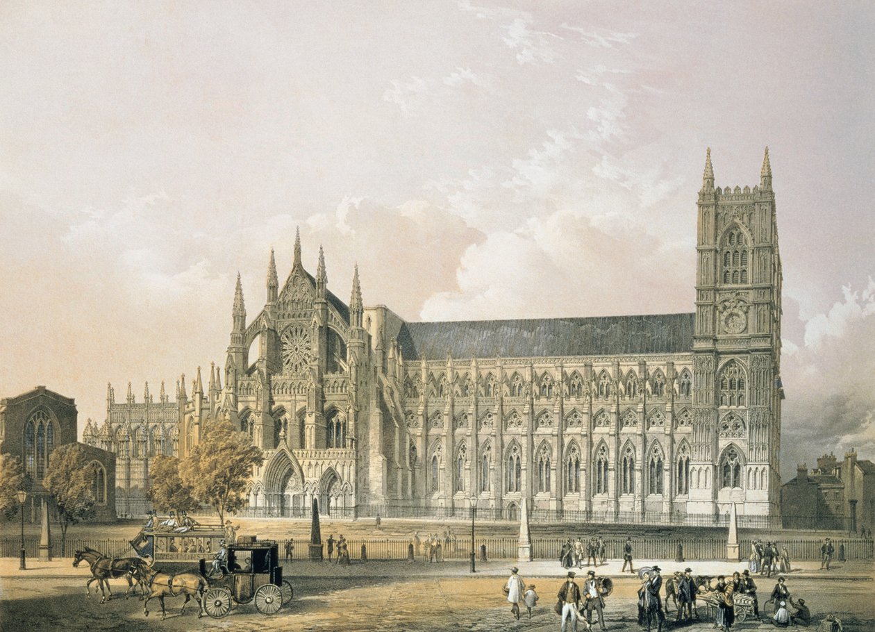Westminster Manastırı, pub. 1852 by Edmund Walker
