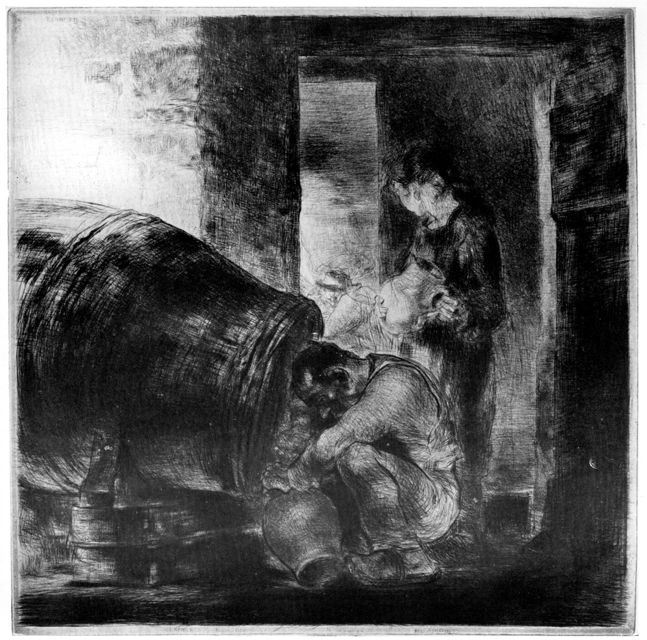 Elma şarabı fıçısı, 1929 by Edmund Blampied