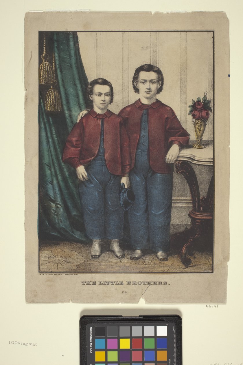 Küçük Kardeşler (elle boyanmış litografi) by Edmund Burke Kellogg