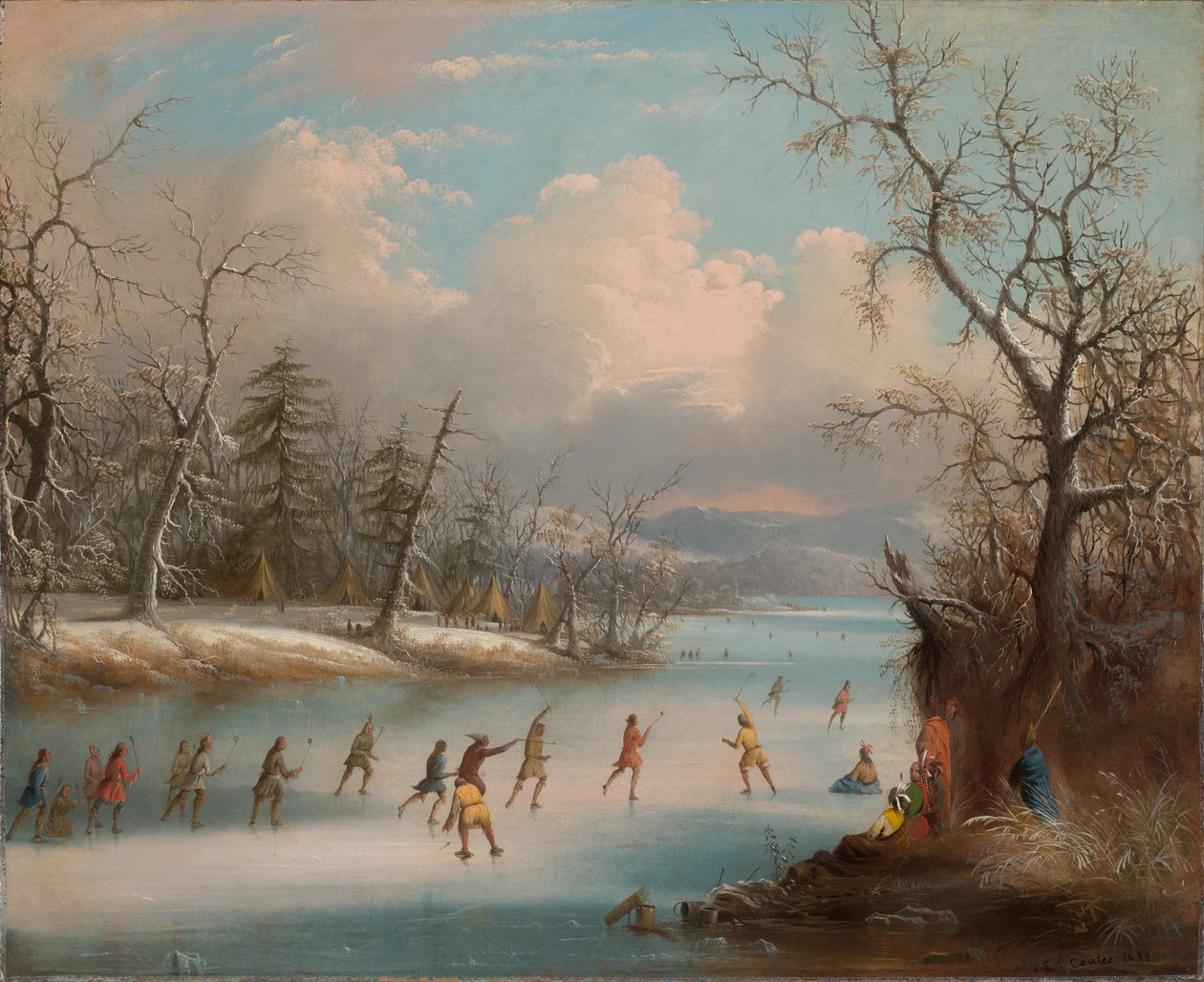 Buzda Lakros Oynayan Kızılderililer by Edmund C. Coates