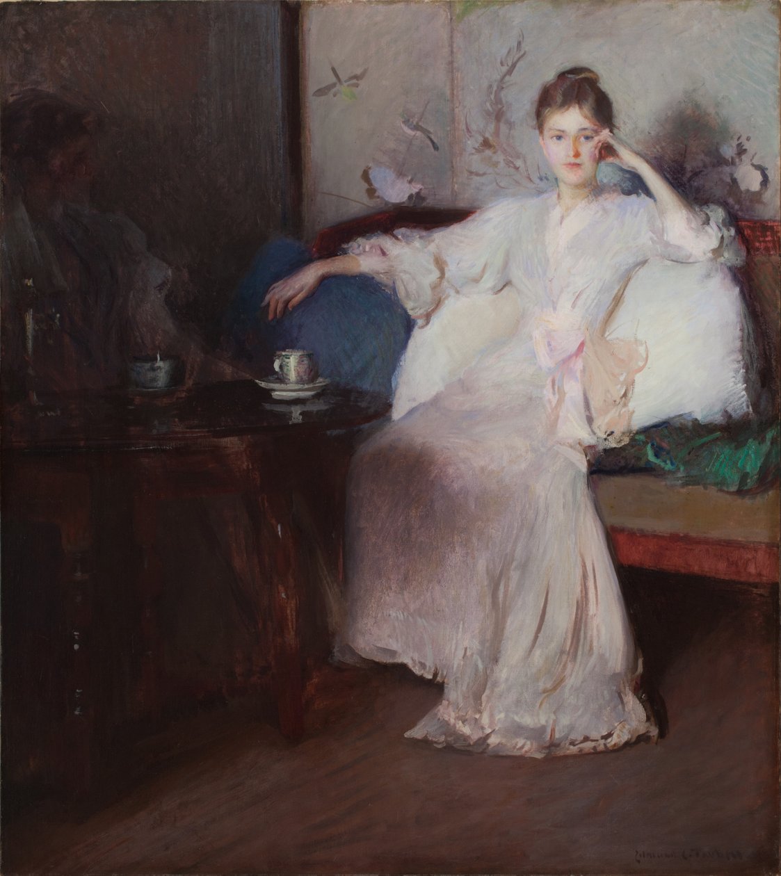 Pembe ve Gri Aranjman (İkindi Çayı) by Edmund Charles Tarbell