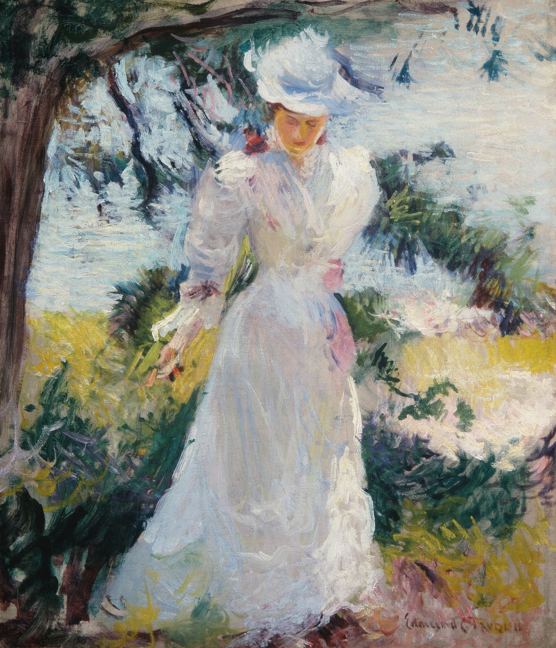 Karım, Emeline, Bir Bahçede by Edmund Charles Tarbell