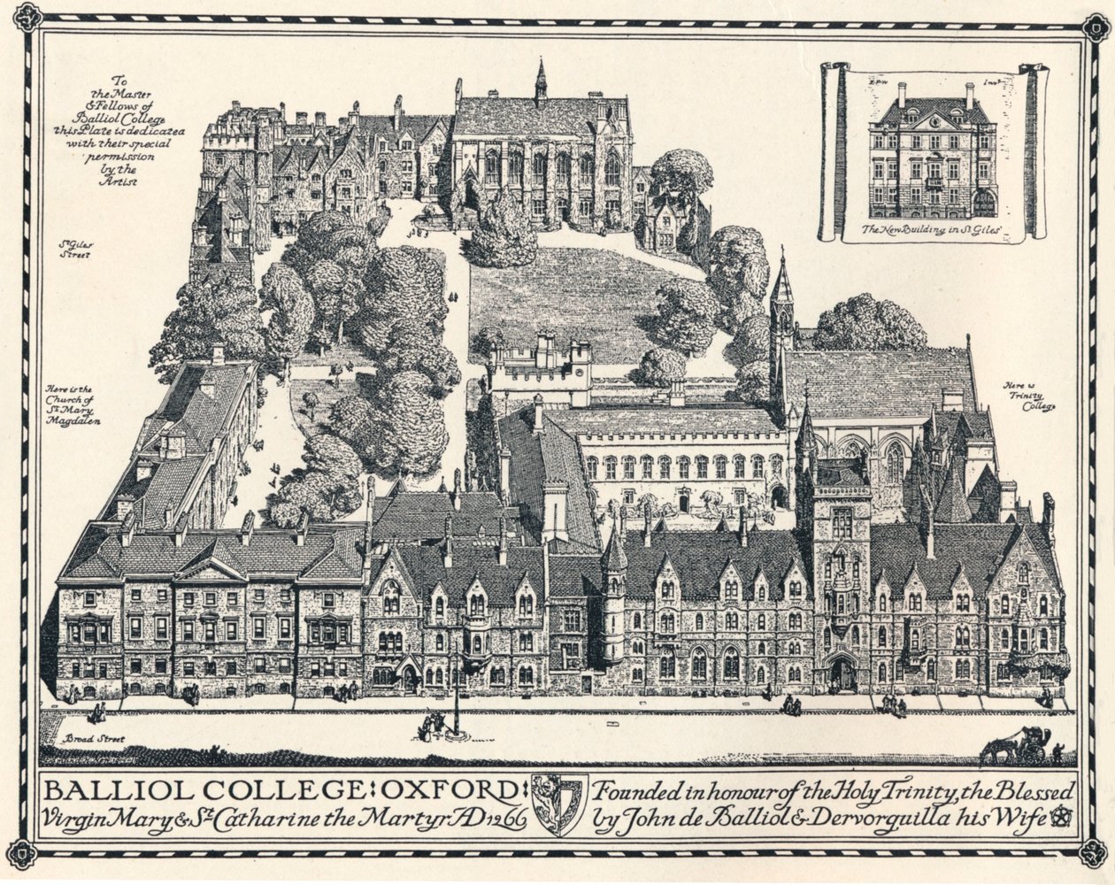 Balliol Koleji, Oxford, 1905 by Edmund Hort New