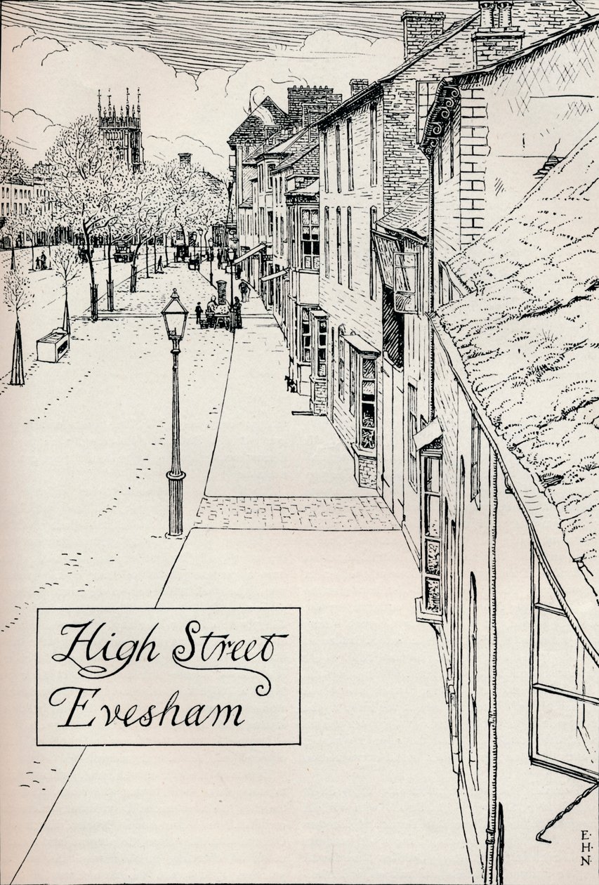 High Street Evesham, 19. yüzyıl by Edmund Hort New
