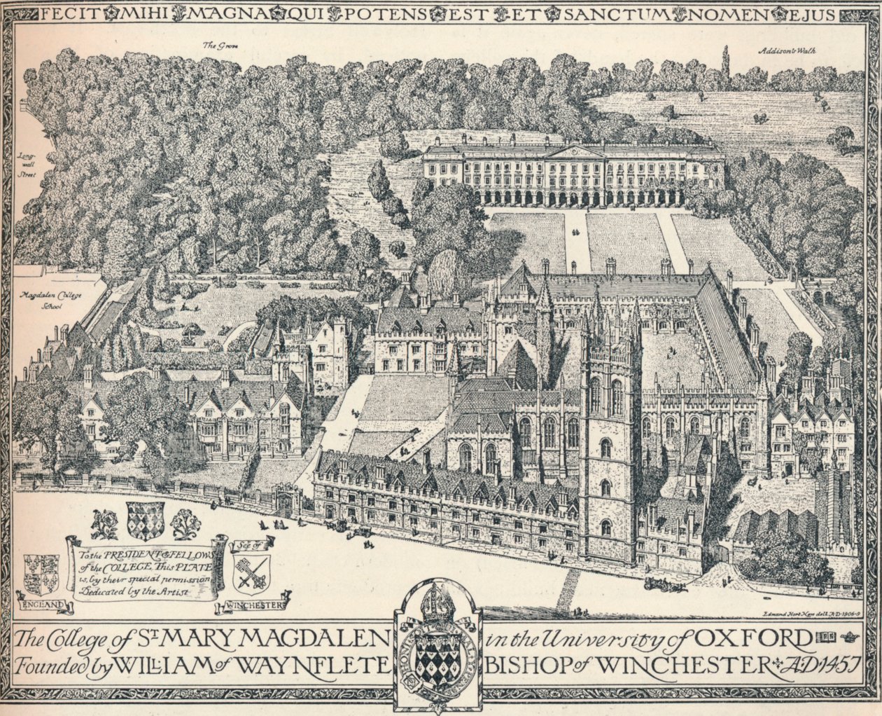 Magdalen Koleji, Oxford, 1905 by Edmund Hort New