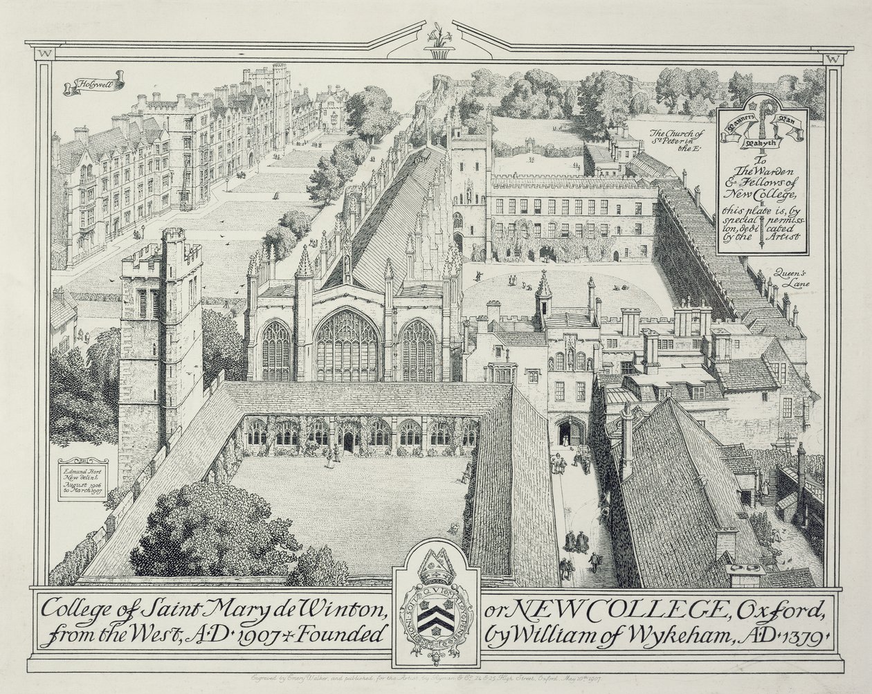 St Mary de Winton Koleji veya New College, 1928 by Edmund Hort New