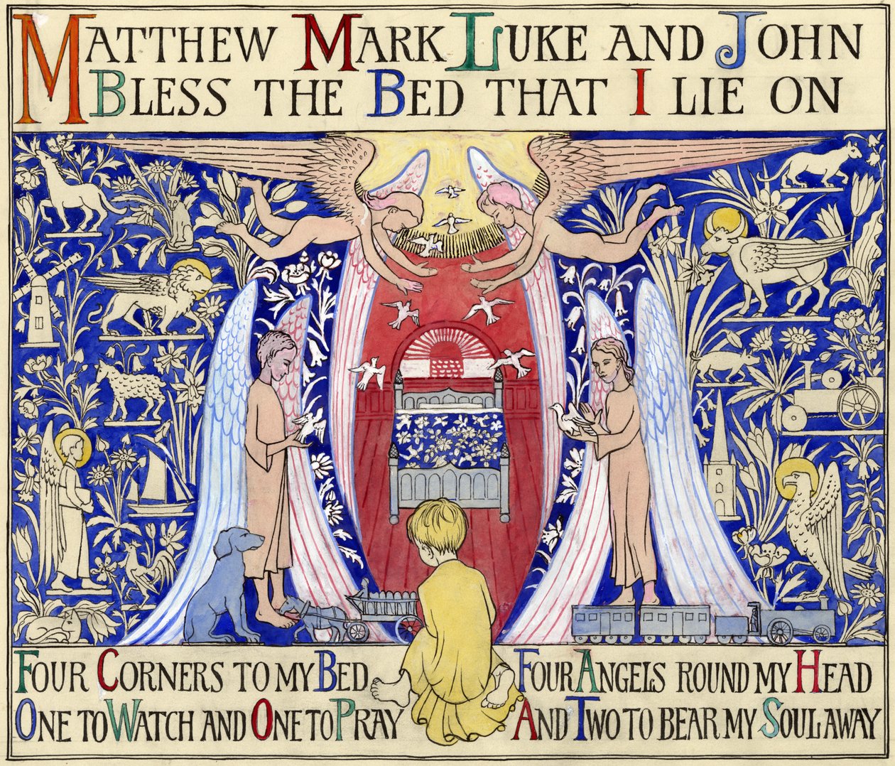 Matthew, Mark, Luke & John, c.1935 (kağıt üzerinde guaj) by Edmund Hunter