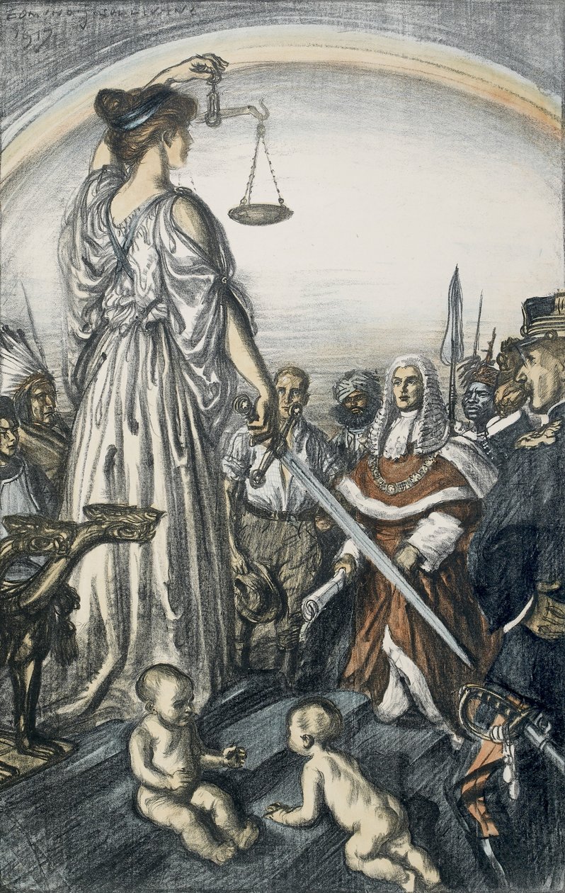 Adaletin Saltanatı, 1917 (litografi) by Edmund Joseph Sullivan