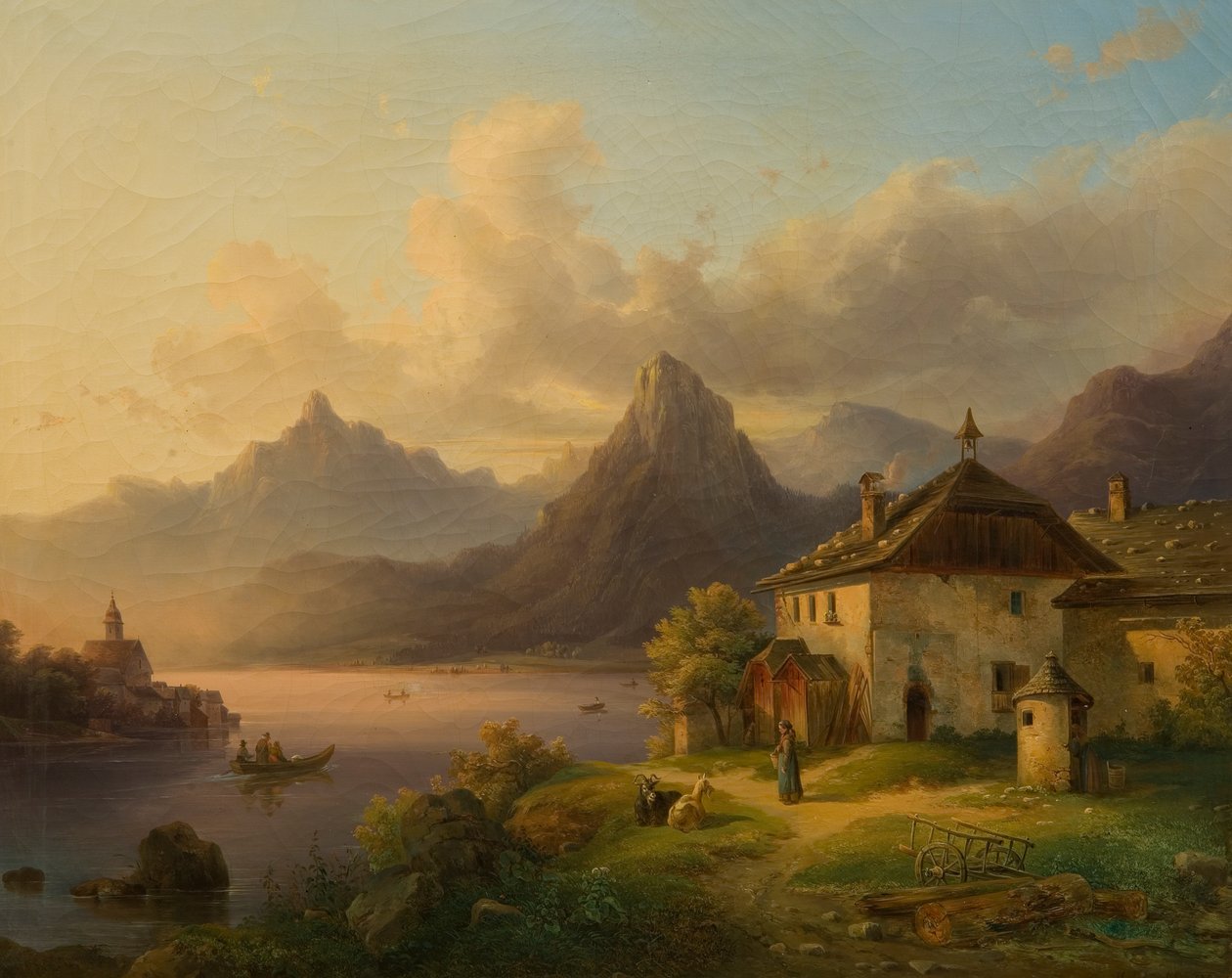 Bir dağ gölü ile manzara by Edmund Mahlknecht