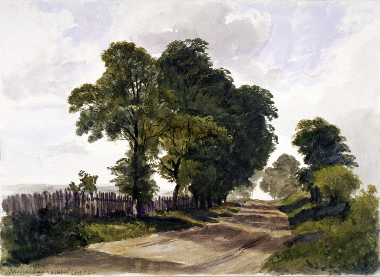 Belsize Lane, Hampstead, Londra, 1842 by Edmund Marks