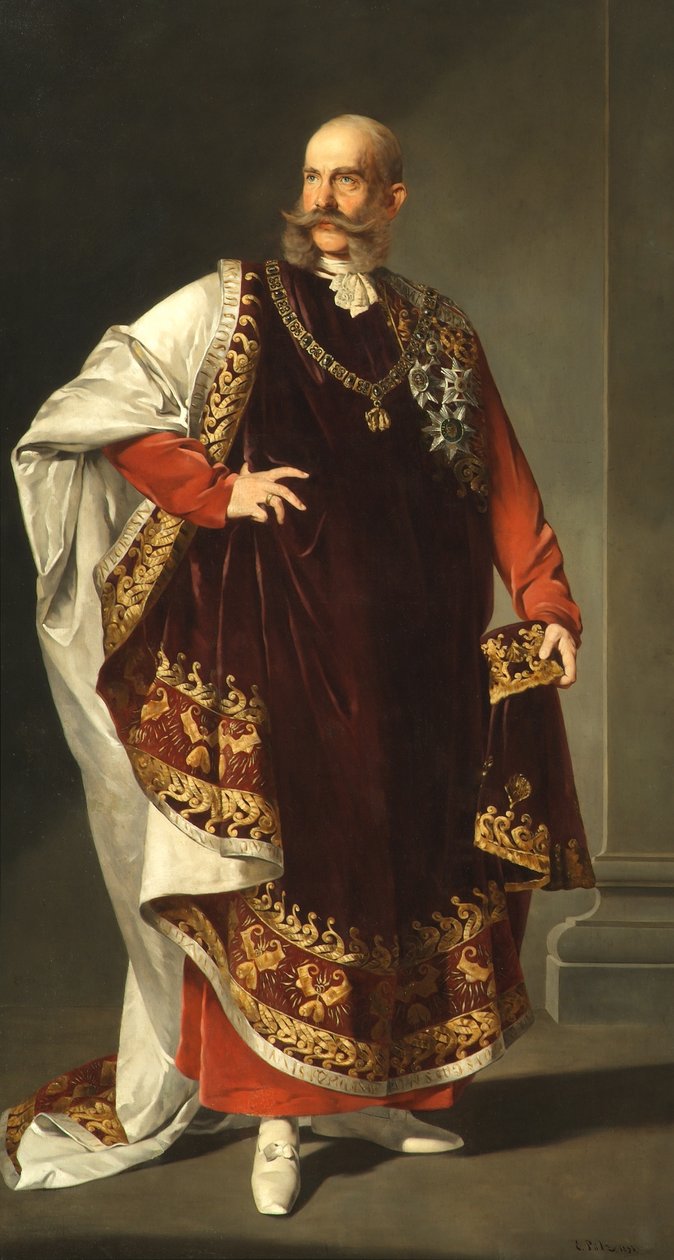 İmparator Franz Joseph I, Altın Post Nişanı'nın regalia'sında by Edmund Pölz