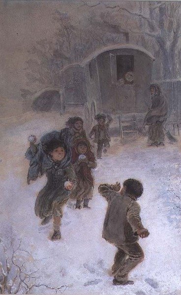 Çingene çocuklar kartopu by Edmund Richard White