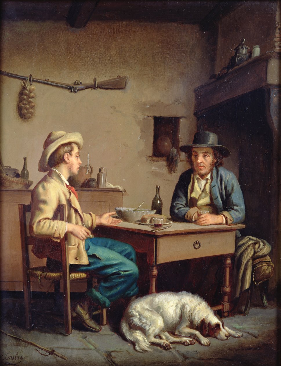 Bir Köylü Kulübesinin İçi, 1903 dolayları by Edouard Amable Onslow