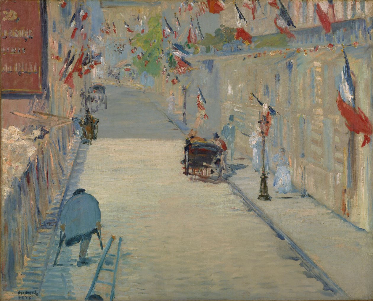 The Rue Monsier with Flags, 1878  by Édouard Manet