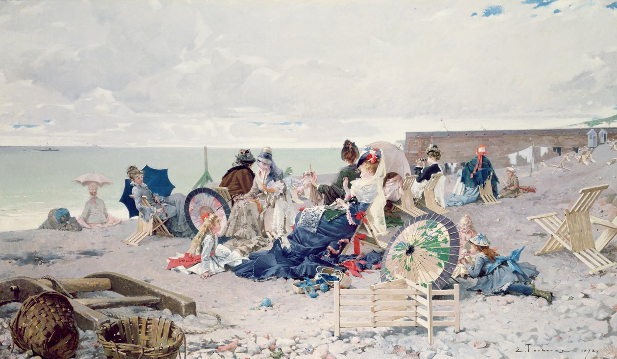 Yport Sahili, 1878 by Edouard Toudouze