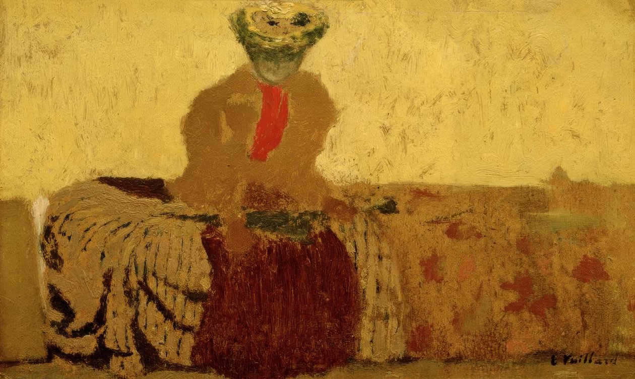 Kırmızı kravatlı kadın by Edouard Vuillard