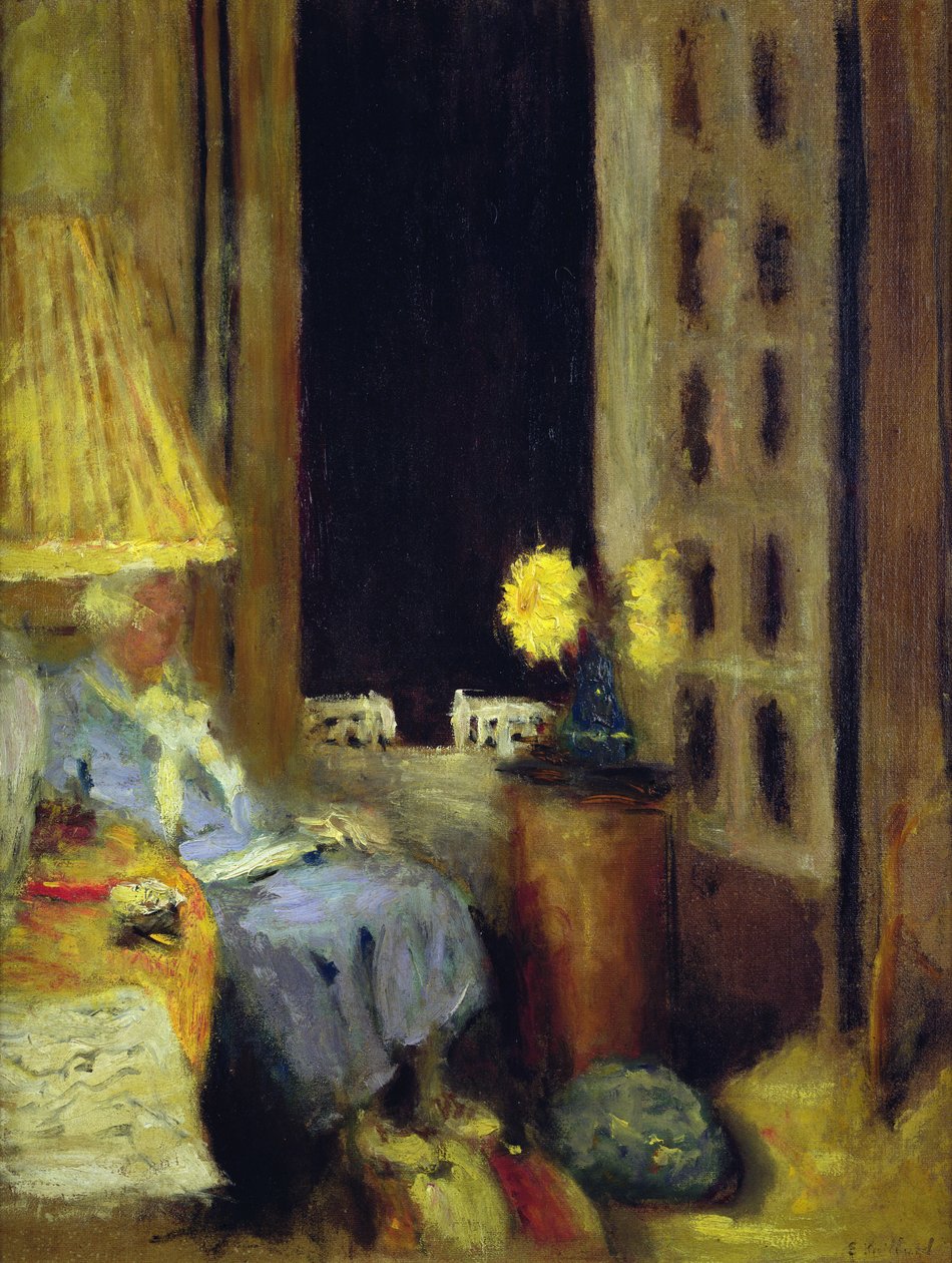 Kadın akşam okuma by Edouard Vuillard