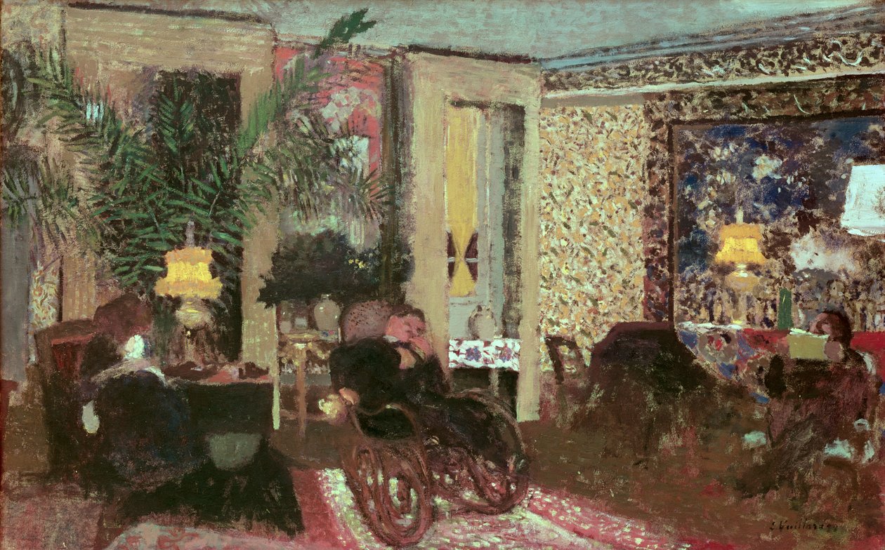 İç Mekan veya Üç Lambalı Salon, 1899 by Edouard Vuillard