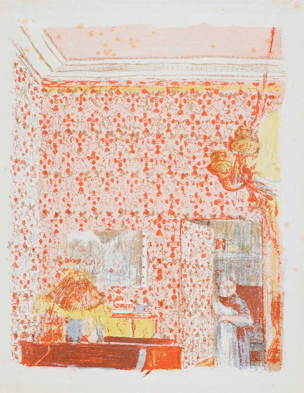 Pembe askılı iç I by Edouard Vuillard