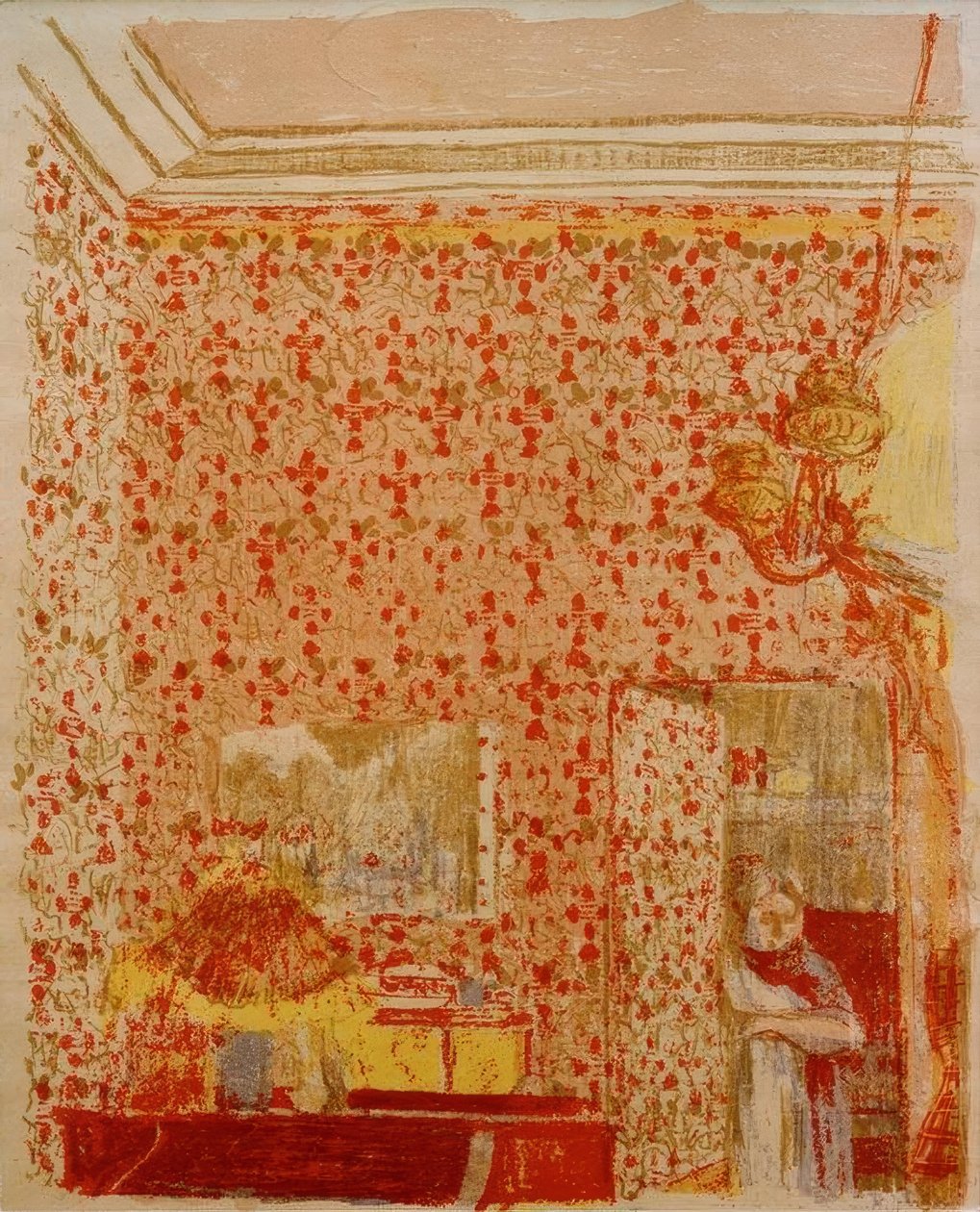 Pembe askılı iç I by Edouard Vuillard