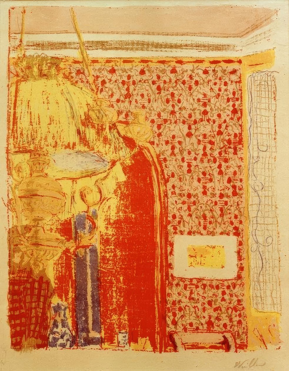 Pembe askılı iç mekan II by Edouard Vuillard