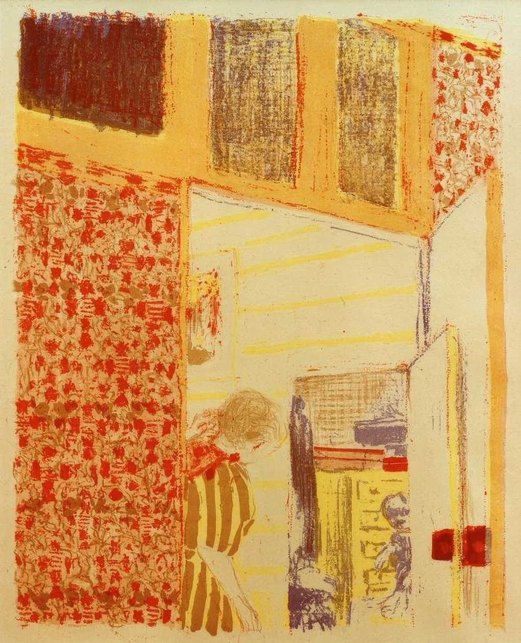 Pembe askılı iç mekan III by Edouard Vuillard