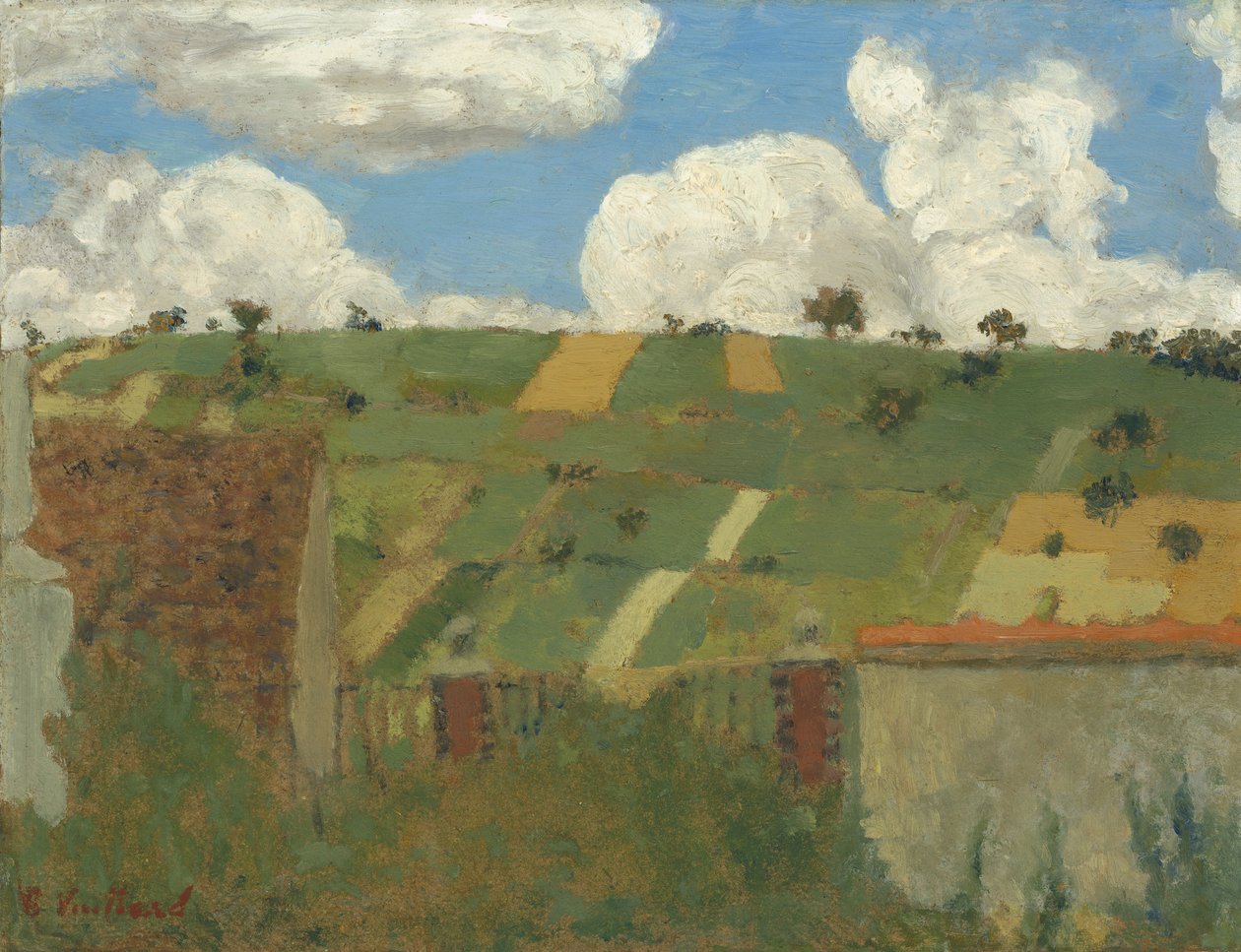 Ile-de-France manzarası, 1894 dolayları (karton üzerine yağlı boya) by Edouard Vuillard
