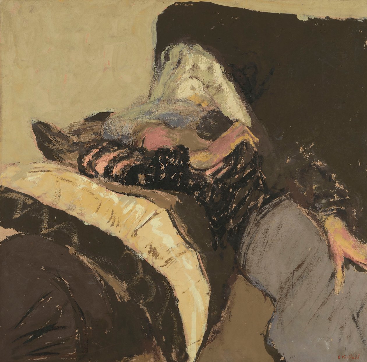 Lucy Hessel kanepede uyuyor by Edouard Vuillard