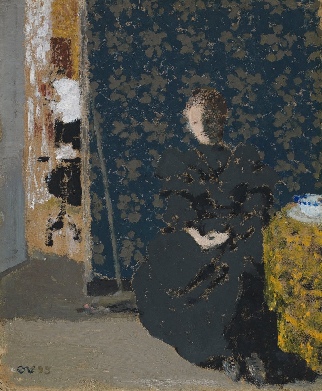 PD.1-1994 Seated woman with a cup of coffee, 1893 (distemper on cardboard) by Edouard Vuillard